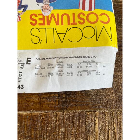 McCalls Sewing Pattern M6143 Kids Patriotic USA America Costumes L 12-14 UNCUT - Picture 3 of 3